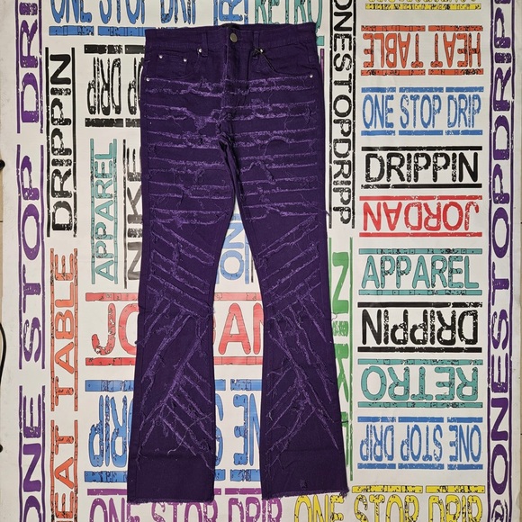 Purple ripped stacks Sz various - Picture 6 of 10